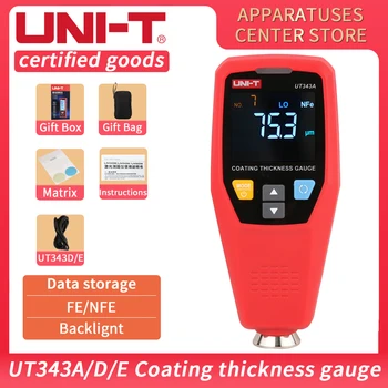 UNIT UT343D Дебелометрия Покритие, Автомобилен Тестер Дебелина Paint филм, Измервателен инструмент за Оцветяване на FE/NFE, USB Устройство за съхранение на Данни UT343A