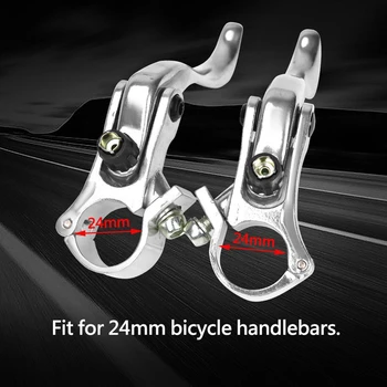 1 чифт велосипедни спирачни лостове от алуминиева сплав 24 мм, удобен за хващане, не е лесно ръжда, висококачествени аксесоари за велосипеди