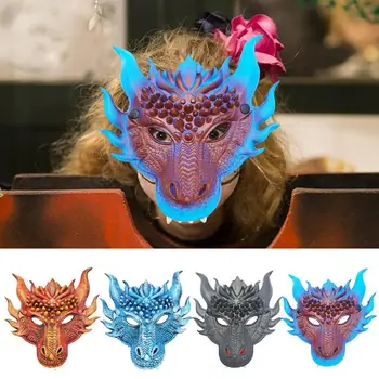 3D Дракон Facehugger Хелоуин Карнавалните Калъф За Лица на постоянен поток на Дишане Половина на Лицето Щитове За Cosplay Костюм Хелоуин Част