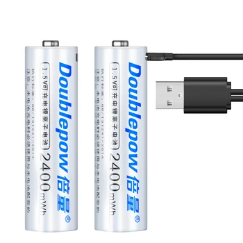 1БР 1,5 НА 1000 МВтч AAA 2400 МВтч AA Батерия USB Зареждане на Литиево-Йонна Акумулаторна Батерия за Камера Фенерче Батерия Играчка
