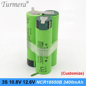 3 s батерия 18650 pack ncr18650b 3400 mah 10,8 В 12,6 заваряване В защитна батерия за отвертки инструменти батерия индивидуална батерия