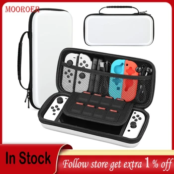 Mooroer Калъф за Носене, Съвместими с Nintendo Switch OLED Чанта и Аксесоари за Switch Hard Shell Преносими Конзоли Пътна чанта за Носене
