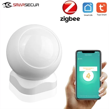 Sasha Smart life Zigbee PIR Сензор Датчик за Движение Приложение Smart Life Безжично свързване към Шлюза Интелектуална крадец аларма