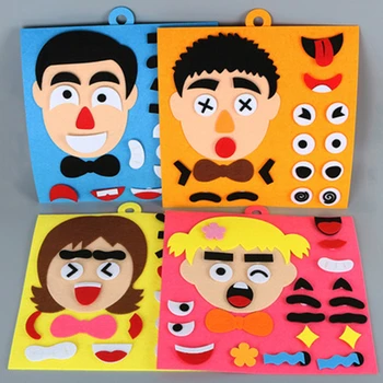 Направи си САМ 3D Играчка-Пъзел С Емоциите, Мультяшные Етикети С Израз на Лицето, Образователни Забавни Играчки За Деца, Игрални Комплекти За Рисуване, ZLL