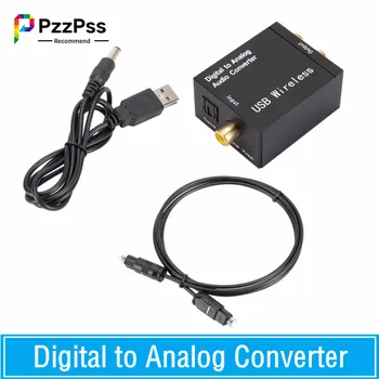 Цифрово-аналогов Аудио Конвертор Поддръжка на Bluetooth Оптични Влакна Toslink Коаксиален Сигнал на RCA R/L Аудио Декодер SPDIF КПР