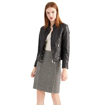 2021 новата есенно-зимно дамско яке от промит плюшени, матирано б/палта, кожени женски