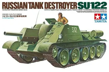 Tamiya 35093 1/35 Мащабна Военна Комплект Модел на Втората световна война Руски Изтребител на танкове СУ-122