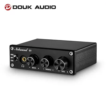 Douk Audio Q3 Hi-Fi USB DAC Мини Цифрово-Аналогов Конвертор, Усилвател за слушалки Коаксиален/Opt до 3,5 мм Аудио Адаптер с Високи Бас