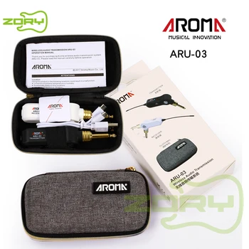 Aroma АРУ-03 UHF Безжична Система за Предаване на Предавател и Приемник, Акумулаторна Батерия за Безжичен тънкия китара Бас Система