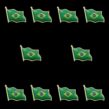 10ШТ Бразилски Флаг Брошка на Жени за Раници Икони за Дрехи Чанти Набор от Брошки