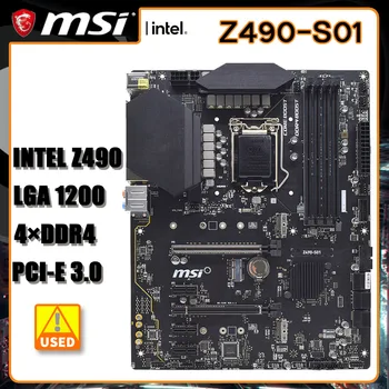1200 дънна Платка Z490 За процесори i3-10105F i9 10900 K MSI Z490-S01 дънна Платка LGA 1200 DDR4 128 GB, PCI-E 3,0 2 ×M. 2 USB3.2 HDMI