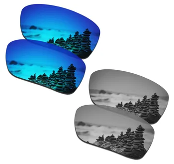SmartVLT 2 Чифта Поляризирани очила Сменяеми Лещи за Oakley Si Ballistic Det Cord Ледено Синьо и Сребристо Титан