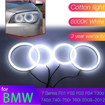 Ангелски Очи Комплект 6000 л Памук Бял Halo Пръстен на Светлината за BMW 7 серия F01 F02 F03 F04 730d 740d 740i 750i 760i 2008-2012