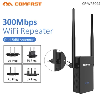 Comfast CF-WR302S Безжичен Wi-Fi Рутер Ретранслатор на 300 М 10dBi Антена, Wi-Fi Повторител на сигнала 802.11 N/B/G Roteador Wi-Fi Rang Extende