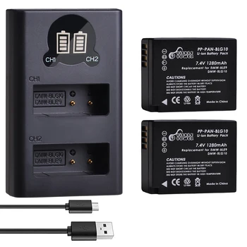 1280 ма DMW-BLG10 BLG10e DMW-BLE9 Батерия + Led Двойно USB Зарядно Устройство за Panasonic LUMIX GF5 GF6 GX7 GX9 LX100 GX80 GX85