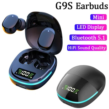 G9S TWS Bluetooth Слушалки, Hi-Fi Стерео Звук Слушалки Безжични Слушалки Bluetooth Спортни Слушалки с Микрофон с Шумопотискане