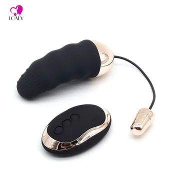 LOAEY Черно, Лилаво USB Акумулаторна батерия 10 Способи за Дистанционно Управление Безжичен Вибриращи Секс, Любов Яйца Вибратор от Секс Играчки За Жени